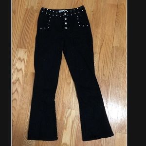 Black pants with silver button detailing